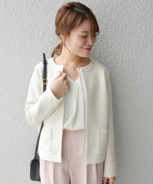 SHIPS（シップス）の「MAPELノーカラージャケット◇（ノーカラー