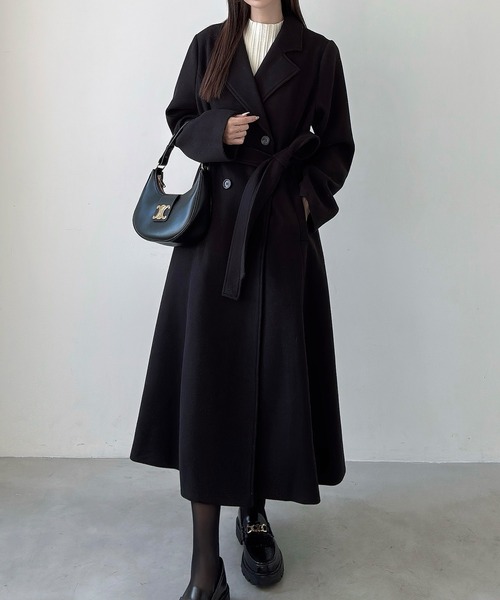 セール】ダブルボタンフレアロングチェスターコート（チェスターコート