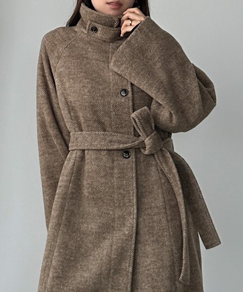 セール】【選べる2素材 ウールライク／ヘリンボーンシャギー】2way