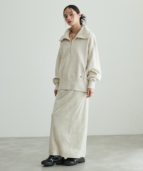 セール】【サステナブル・洗える】ハーフZIPミドルスウェット