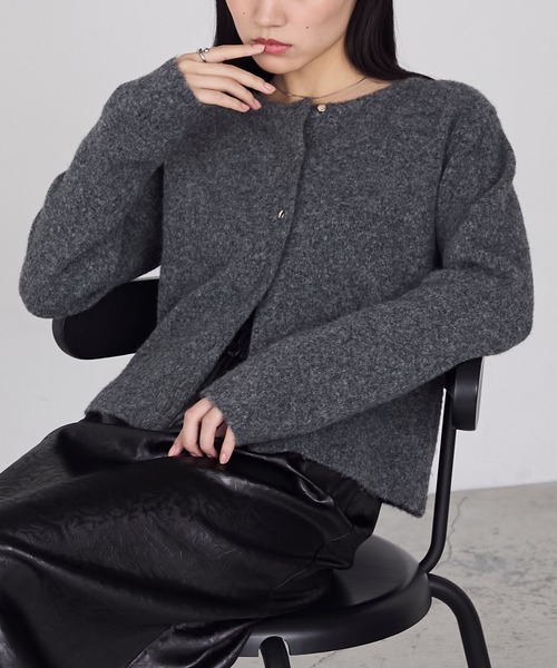 forksy.】ふわもちゴールドボタンニットカーディガン forksy.│MONO