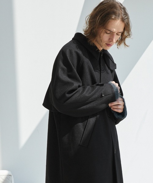 JULLIN】 loose melton soutien collar coat / ルーズメルトンステン