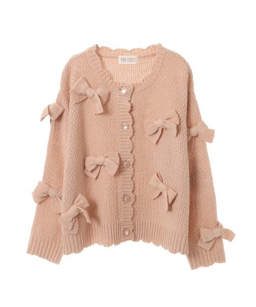 PINK HOUSE（ピンクハウス）の「リボンモチーフ使いニットカーディガン