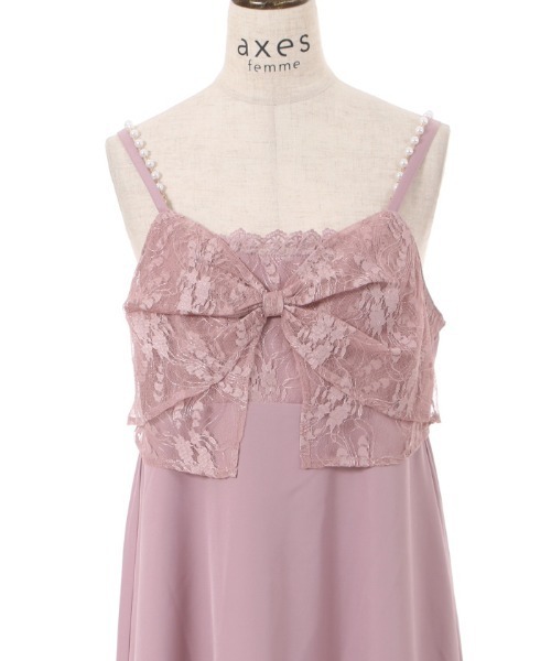 axes femme（アクシーズファム）の「ビッグレースリボンキャミ