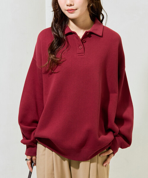 セール】限定展開 ポロ襟 スウェット プルオーバー（スウェット