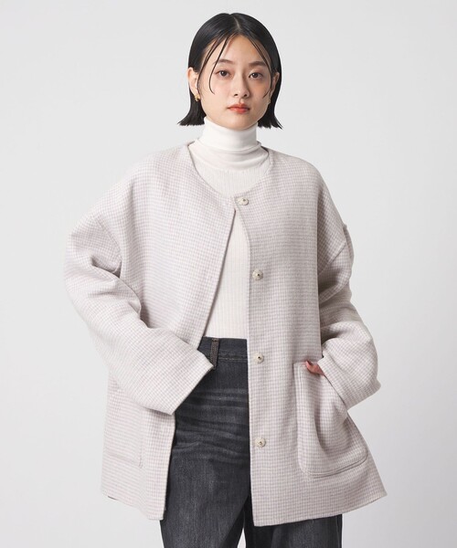 セール】リバー ノーカラーコート ‐リバーシブル‐＜A DAY IN THE LIFE