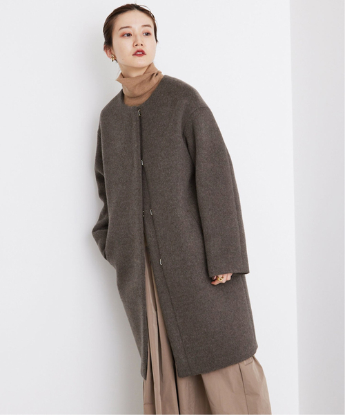 IENA（イエナ）の「ラムウールノーカラーコート（ノーカラーコート