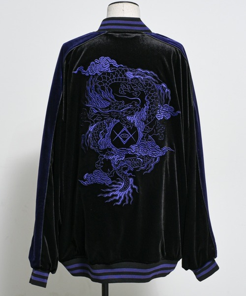 REFLEM/レフレム』ドラゴン刺繍ベロアスカジャン（スカジャン