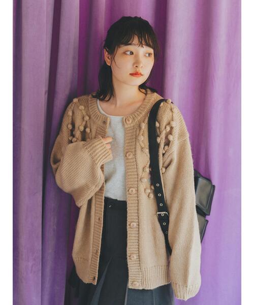 ehka sopo（エヘカソポ）の「ポンポン刺繍カーディガン（カーディガン