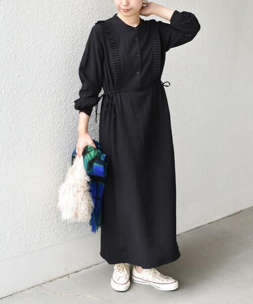 SHIPS Colors:〈手洗い可能〉プリーツ デザイン ロングスリーブ