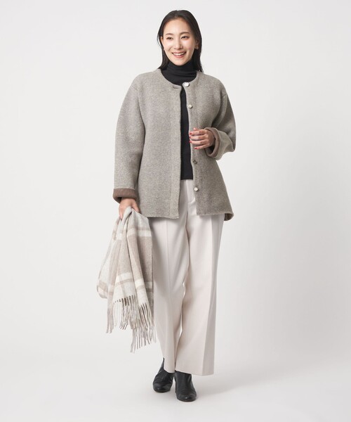 セール】ダブルフェイス ニット ショートコート ＜A DAY IN THE LIFE