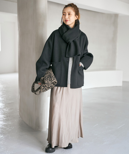 セール】《追加》ビーバーストール付きセットコート（ノーカラーコート