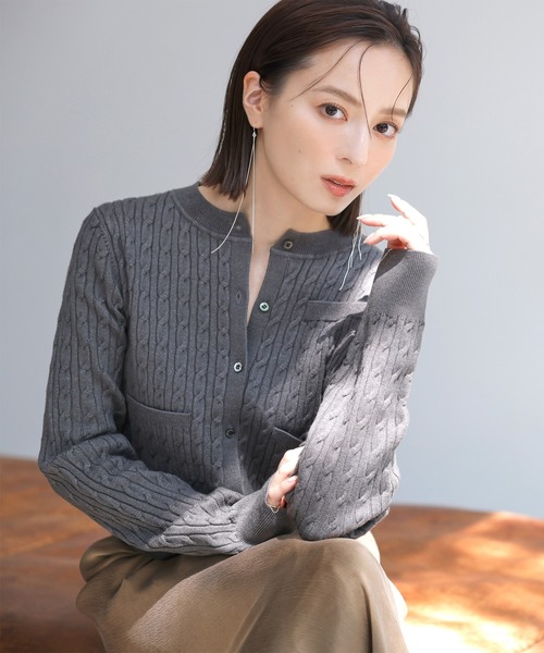 ZOZO限定商品＆限定カラー】リトルケーブルニットカーディガン