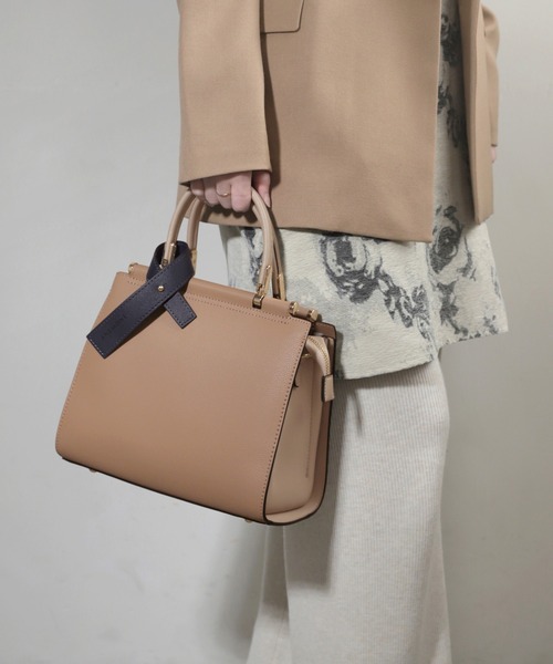 バイカラーのスクエア2WAYバッグ（ショルダーバッグ）｜ANEMONE