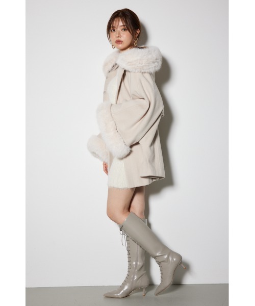 rienda（リエンダ）の「ウールミックスフードポンチョコート（ポンチョ