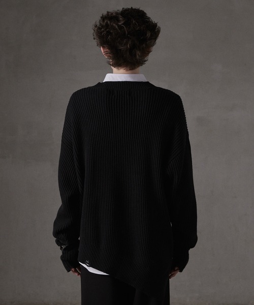 GRANCY】ZipDesign Asymmetry Knit / ジップデザイン アシンメトリー
