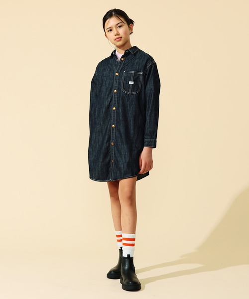 セール】Lee/リー【110cm～150㎝】カバーオールワンピース 軽アウター