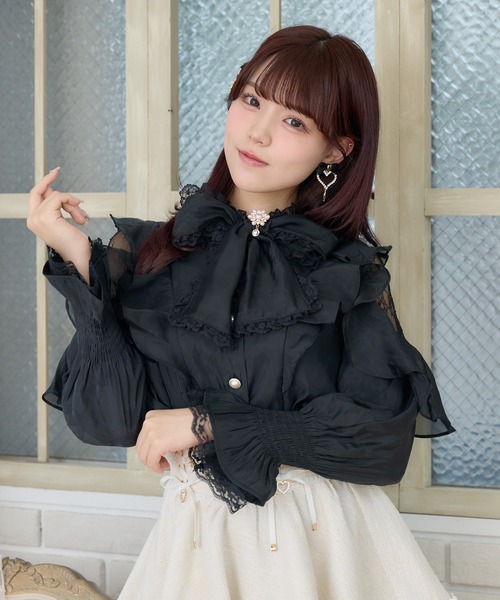 セール】ボウタイラッフルブラウス（シャツ/ブラウス）｜ROJITA