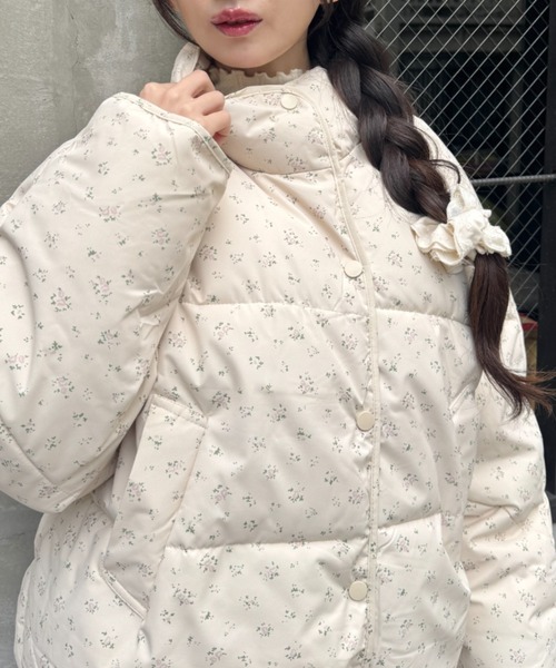 セール】フラワーショートパデットジャケット（ダウンジャケット