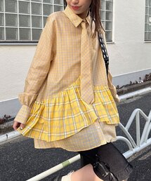 レディースのシャツ/ブラウス（イエロー/黄色系・チェック柄