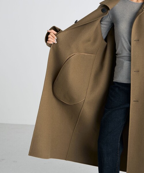 ウールカシミヤ ダブルフェイス ロングコート（ステンカラーコート