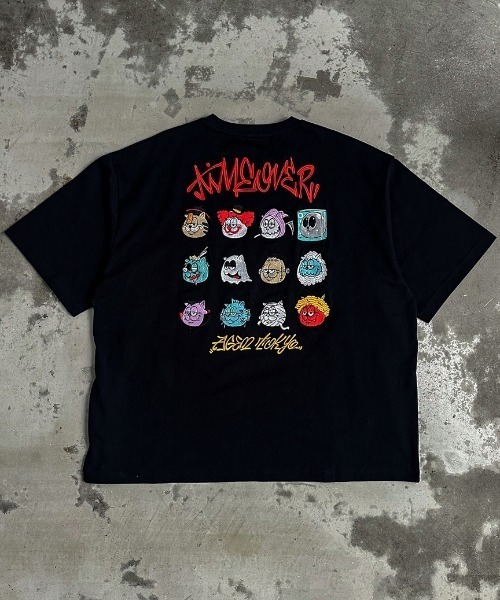 A'GEM/9 × .kom 『A'gem/エージェム』バックアイコン刺繍半袖Tシャツ A