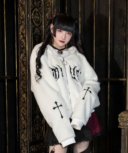 Amilige（アミリージュ）の「ショートZIPファーパーカー（パーカー