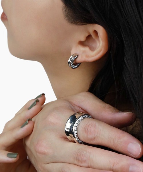 e.m.（イーエム）の「ジルコニア埋め込みフープピアス（ピアス（片耳用