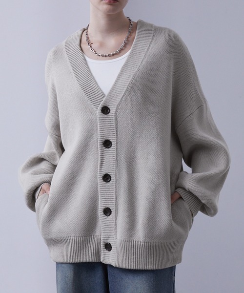 セール】ボリュームスリーブオーバーニットカーディガン（カーディガン