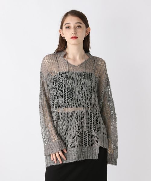 JEANASIS（ジーナシス）の「パッチワークメッシュプルオーバー/148476