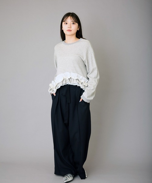 セール】フリルデザインスウェット（スウェット）｜AVIE（アビィ）の