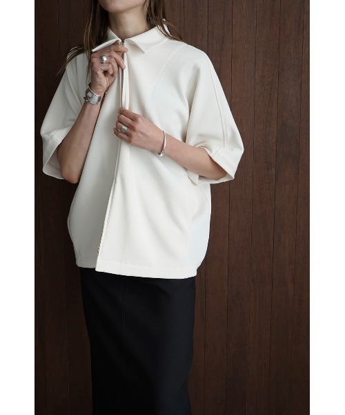 CLANE（クラネ）の「CLANE/クラネ/RIB STRIPE ZIP SHIRT（シャツ