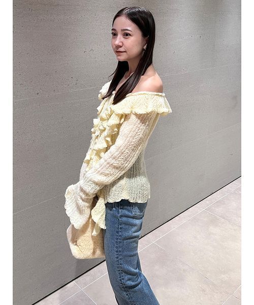 セール】ラッフルデザインニットプルオーバー（ニット/セーター