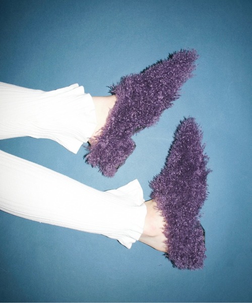 pointed toe fur mule / ポインテッドトゥファーミュール（パンプス
