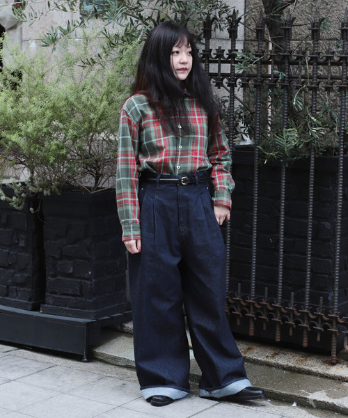 D.M.G / ディーエムジー] 11ozデニム ツータックシックレッグパンツ