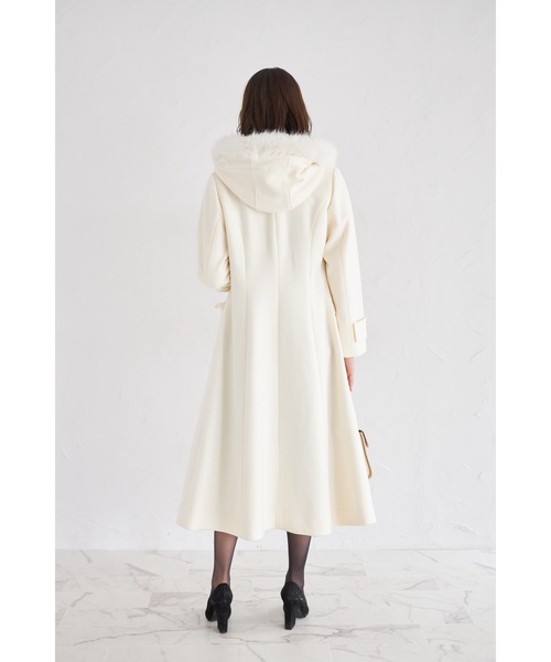 取り外し可能なファー付きフィット＆フレアシルエットダッフルコート