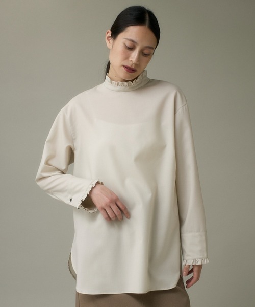 定価22,000円 新品タグ付き☆yoli シンプルフリルブラウス オフ