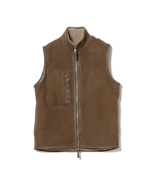 セール】CINQUANTA × BEAMS F / 別注 ムートン リバーシブル ベスト