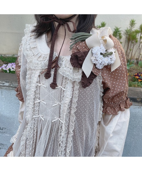 PINK HOUSE（ピンクハウス）の「ドットチュールタブリエ（チューブ