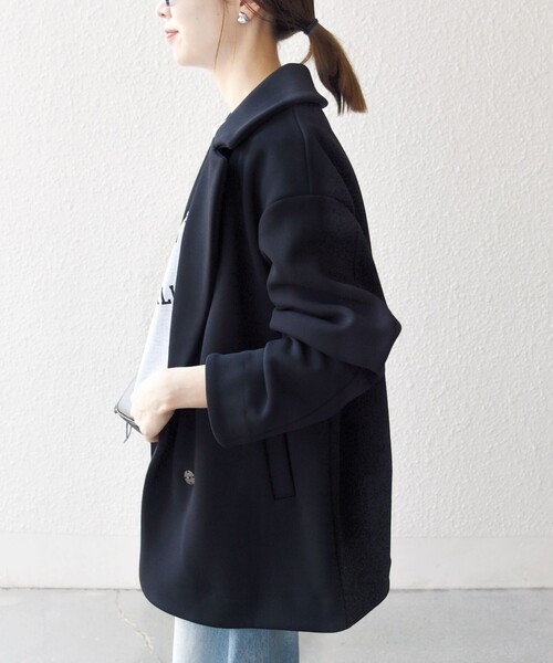 セール】SHIPS any:〈洗濯機可能〉ダンボール コクーン テーラード