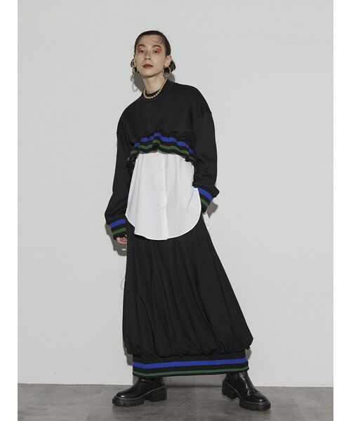 UN3D.（アンスリード）の「リブコンビショートトップ（スウェット