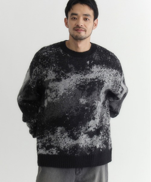 BACK NUMBER】シャギーニット グラデーションクルーネックセーター (毛