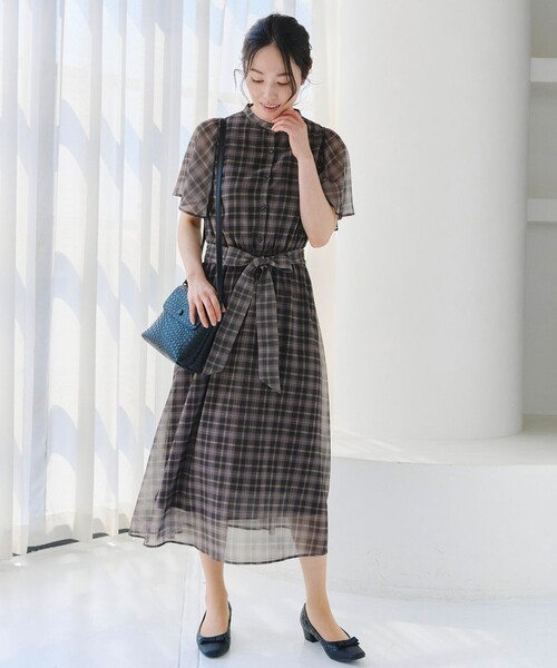 新品✨LAISSE PASSÉ チェックフレアーワンピース 36 レッセパッセ 楽天