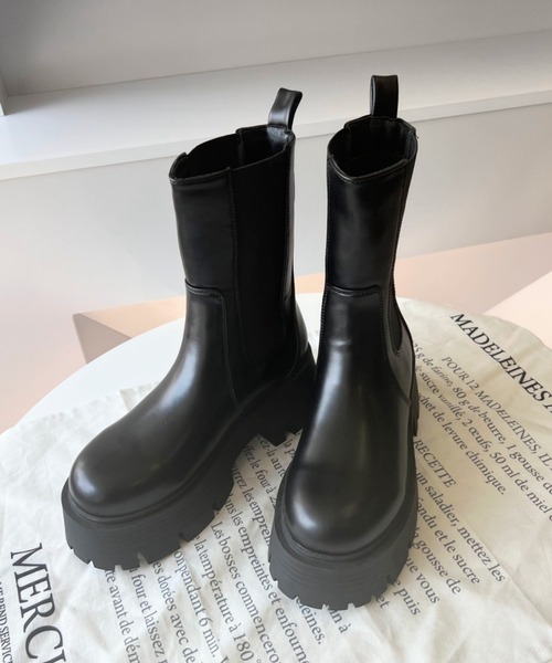 セール】【累計販売数2万足突破！】厚底サイドゴアブーツ（ブーツ