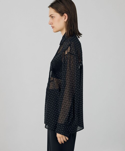 シルクドットプリント レギュラーカラーシャツ（シャツ/ブラウス