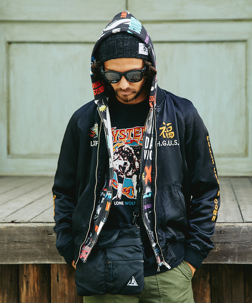 ヒステリックグラマー レーヨンスカジャン Fフリー ヒスガールの刺繍