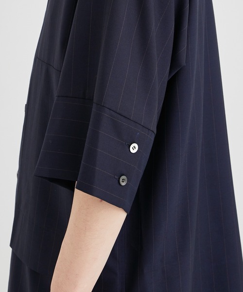 UJOH HOMME / ウジョーオム】別注 Stripe S/S Regular Collar Shirts