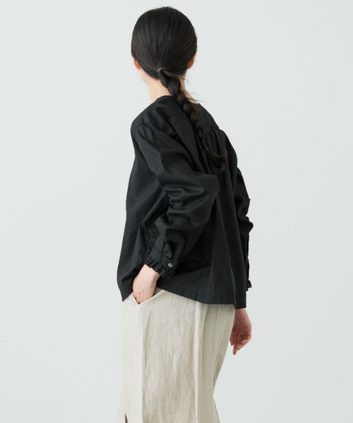 かぐれ（カグレ）の「コットンリネンフリルブラウス（シャツ/ブラウス