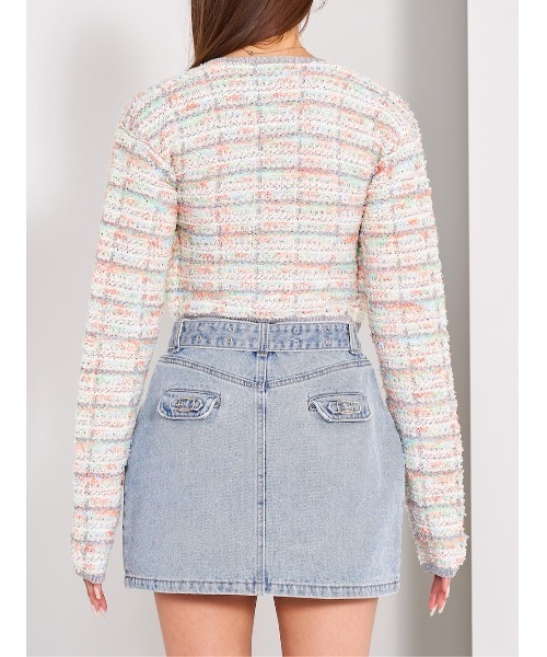 ミックスツイードニットトップス（ニット/セーター）｜Darich