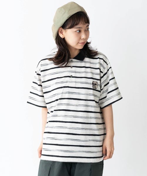 ブルドッグ刺繍ボーダーポロシャツ | ジムマスター（gym master）公式通販